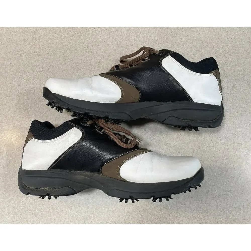 Nike Golf Shoes Brown White 309894-121 Leather Golfing Cleats Men’s Size 9.5